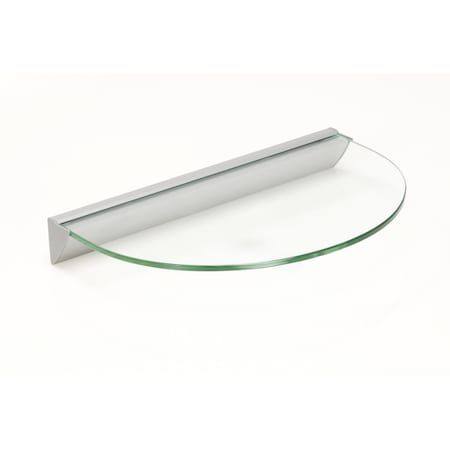 Home Improvement 12 in. Essentials Half Round Clear Glass Shelf Kit HO3042543